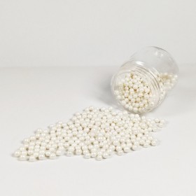 Захарна поръска "Перлени топчета" - Бели - 50гр